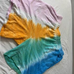 Wild Fable Yellow and Green Tie-Dye Shorts